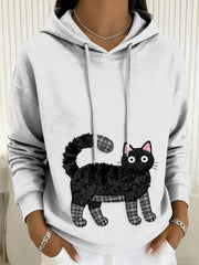 Women's Cat Drawstring Hoodie