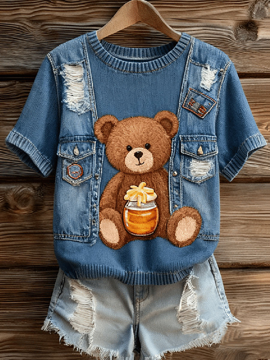 Women's Bear Print Tops