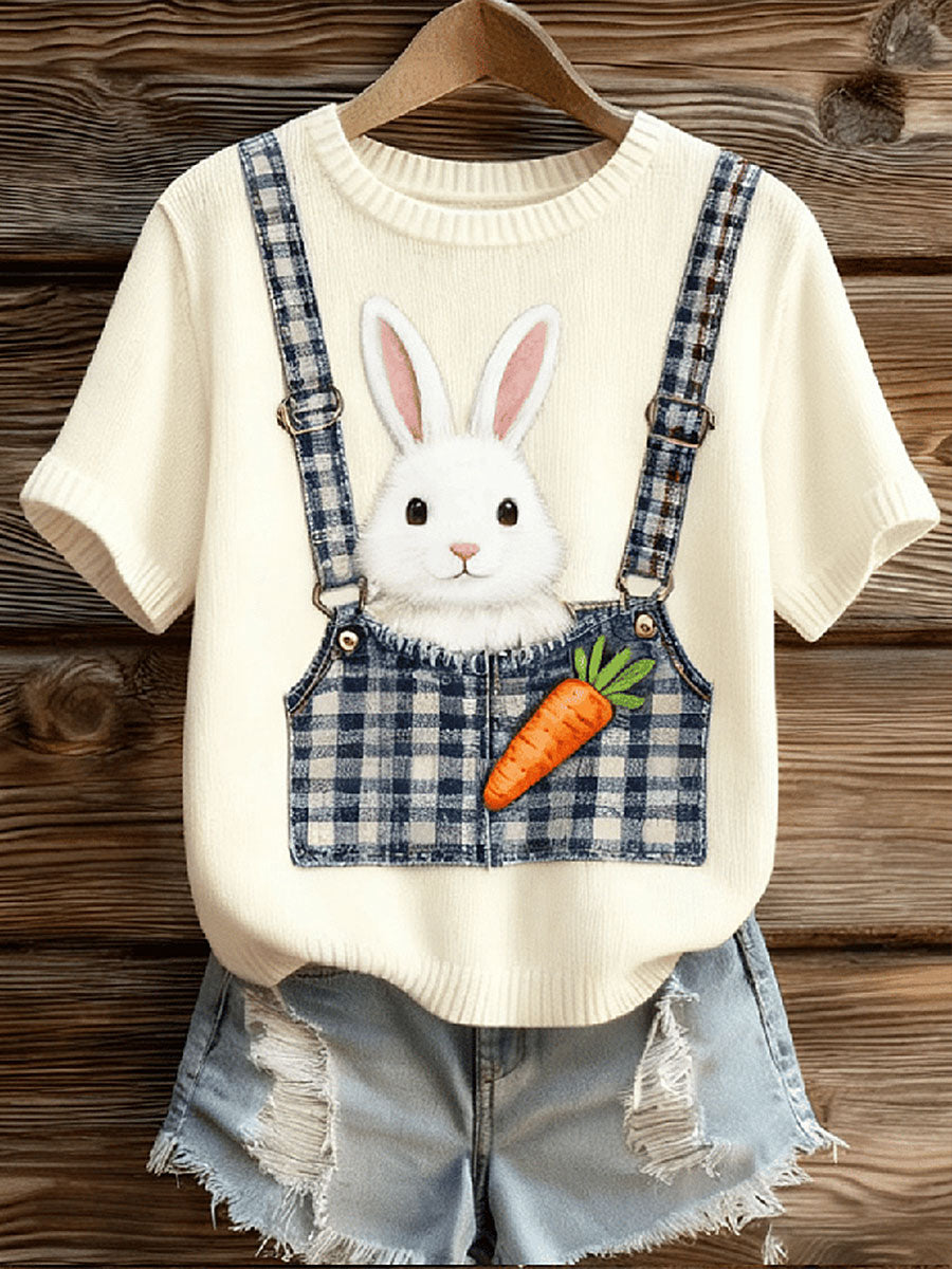 Women's cute rabbit print tops