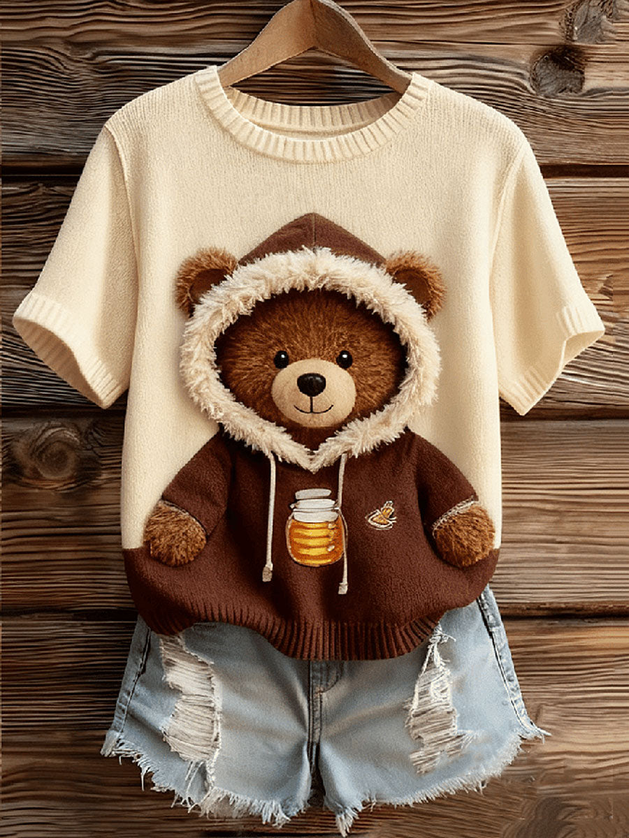 Women's Cute Bear Printed Tops
