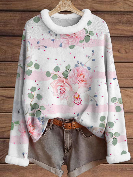 Women's Breast Cancer Pink furry print top