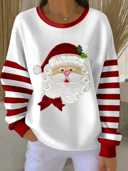Women's Christmas Santa Patchwork Art Sweatshirt