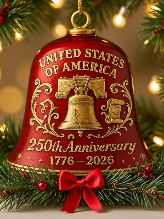 United States 250th Anniversary Bell Ornament Christmas Metal Doorbell