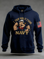 Men's Navy Printed Hoodie