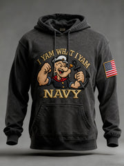 Men's Navy Printed Hoodie