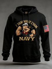 Men's Navy Printed Hoodie