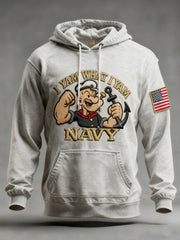 Men's Navy Printed Hoodie