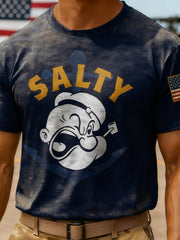 Men's Popeye Navy Print short sleeves t-shirt
