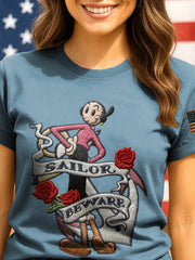 Women's Popeye Navy Print T-shirts