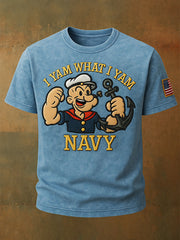 Men's Popeye Navy Print short sleeves t-shirt