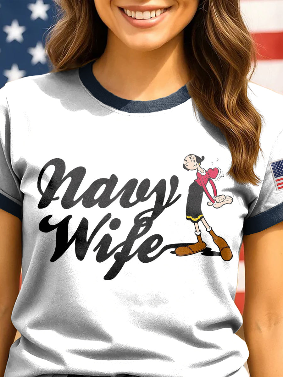 Women's Popeye Navy Print T-shirts
