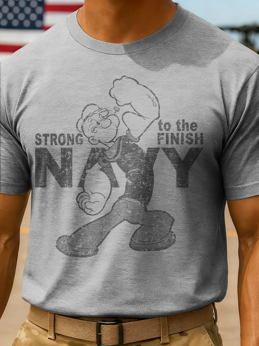 Men's Popeye Navy Print short sleeves t-shirt