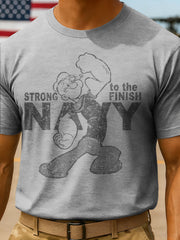 Men's Popeye Navy Print short sleeves t-shirt