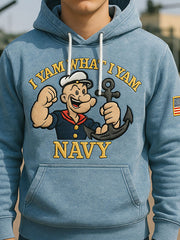Men's Popeye Navy Print Hoodie