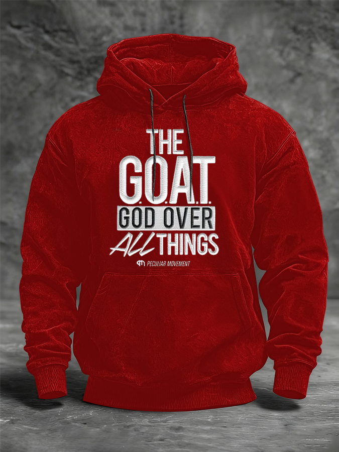Men's GOAT Oversized Drop-Shoulder Hoodie with Pockets