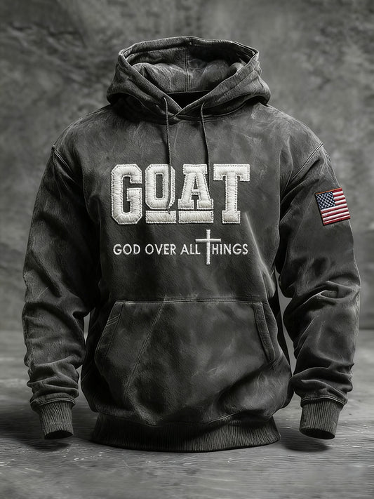 Men's GOAT God Over All Things Faith Cross Sweatshirt