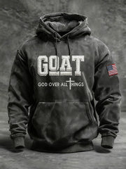 Men's GOAT God Over All Things Faith Cross Sweatshirt