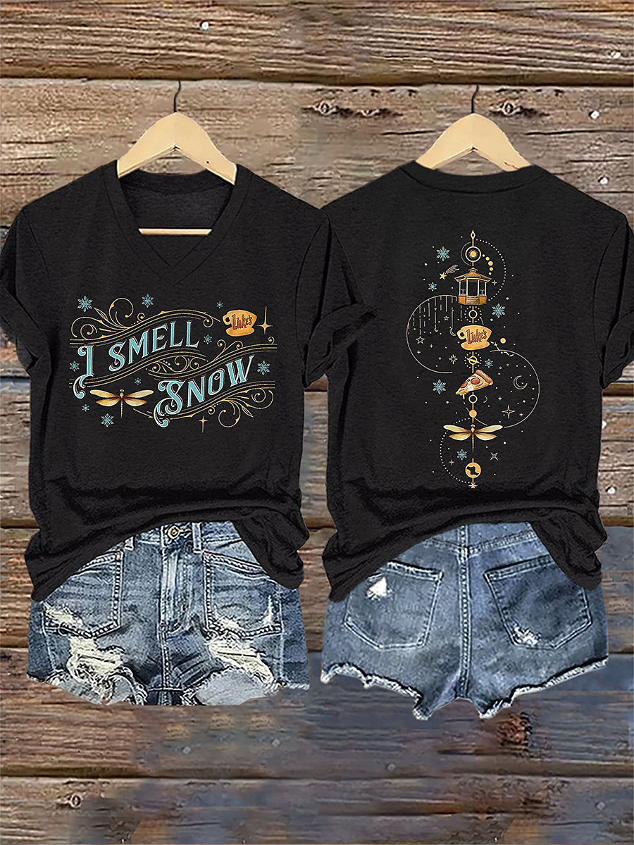 Women's I Smell Snow V-Neck T-Shirts