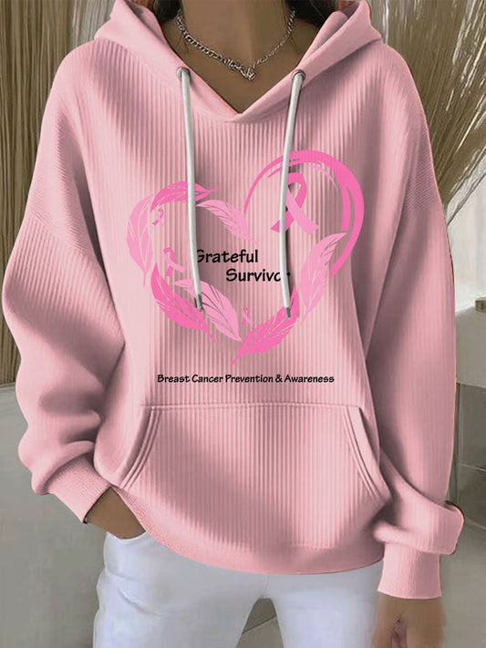Women's Breast Cancer Awareness Print Hoodie