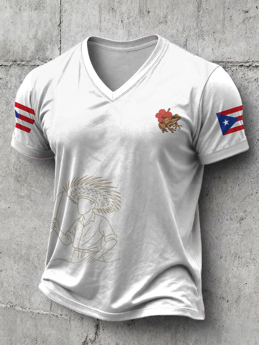 Men's Bunny Football Music Lover Printed T-shirt