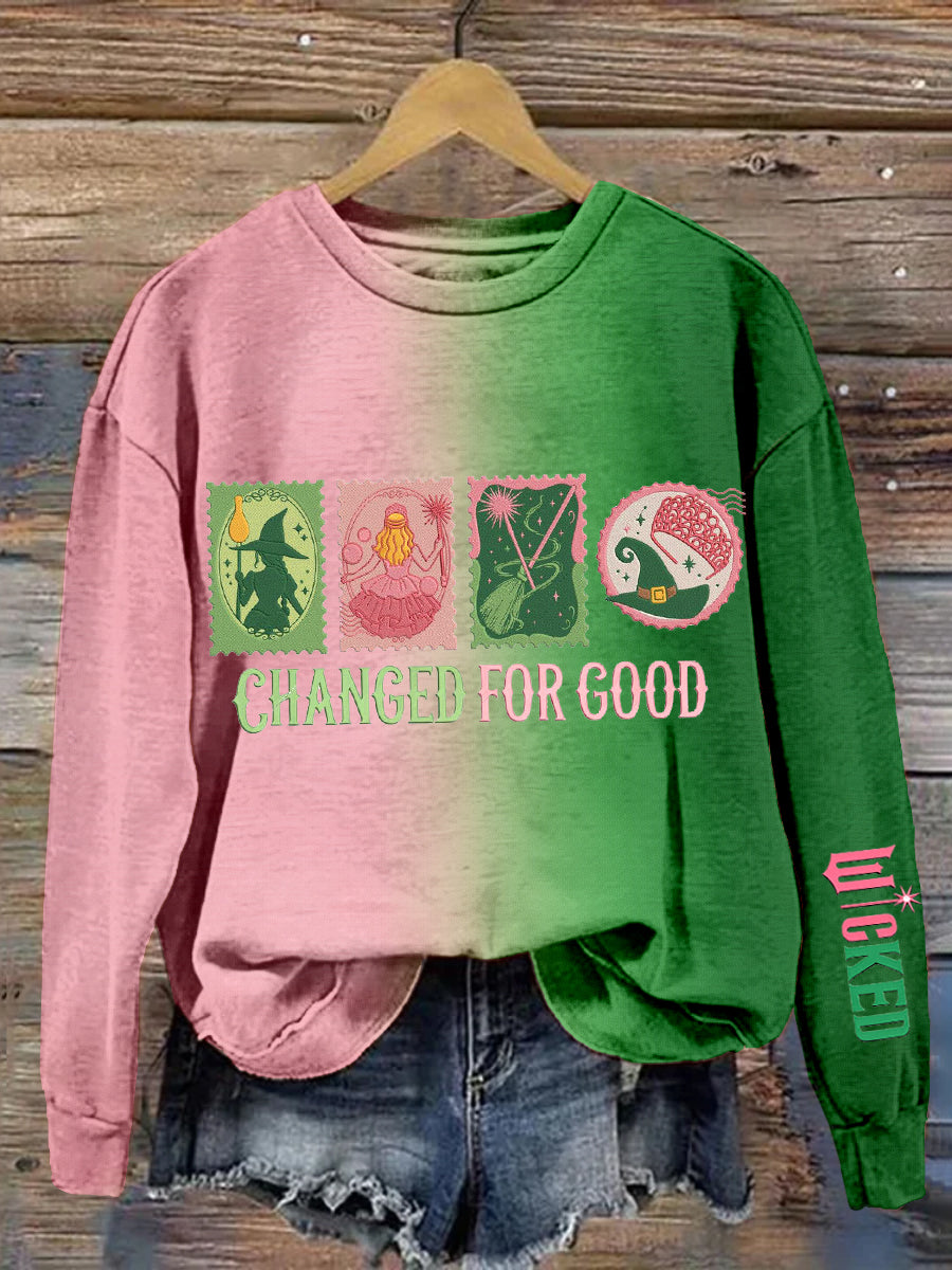 Women's Movie-Inspired For Good Embroidered Contrast Sweatshirt