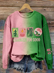 Women's Movie-Inspired For Good Embroidered Contrast Sweatshirt