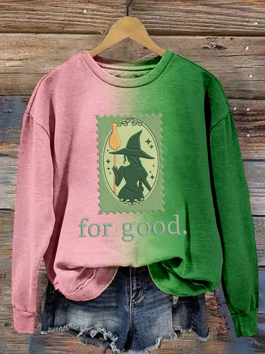 Women's Movie-Inspired For Good Embroidered Contrast Sweatshirt