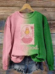 Women's Movie-Inspired For Good Embroidered Contrast Sweatshirt
