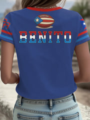 Women's Bunny Football Music Lover Printed T-shirt