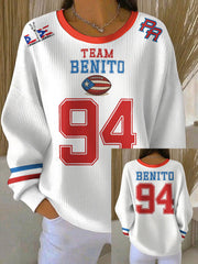 Women's Bunny Football Music Lover Printed Sweatshirt