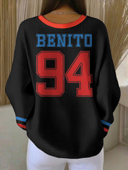 Women's Bunny Football Music Lover Printed Sweatshirt