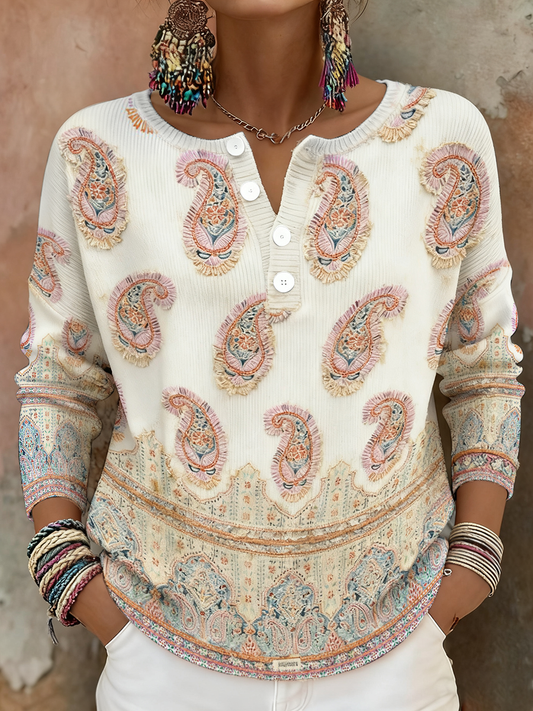 Women's Boho Breast Cancer Awareness Floral Art Printed Tops