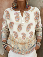 Women's Boho Breast Cancer Awareness Floral Art Printed Tops