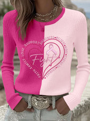 Women's Breast Cancer Awareness Fight Hope Support Believe Long Sleeve T-Shirts