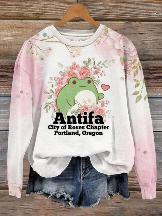 Women's Antifa City Of Roses Chapter Portland Oregon Sweatshirt