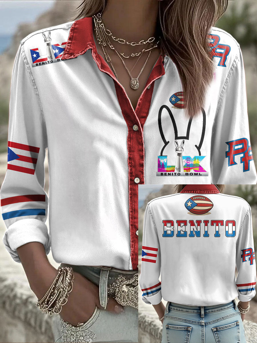 Women's Bunny Football Music Lover Printed Shirt