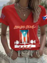 Women's Bunny Football Music Lover Printed T-shirt