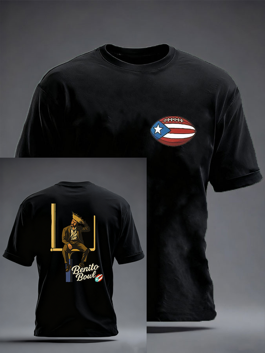 Men's benito bowl imitation cotton short-sleeved T-shirt