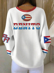 Women's Bunny Football Music Lover Printed Sweatshirt