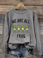 Women's Resist Frog Printed Casual Sweatshirt