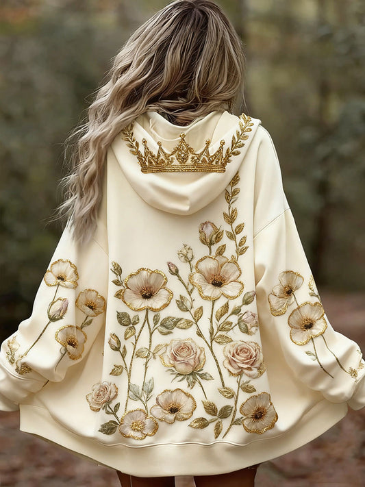 Women's Breast Cancer Floral Hoodies