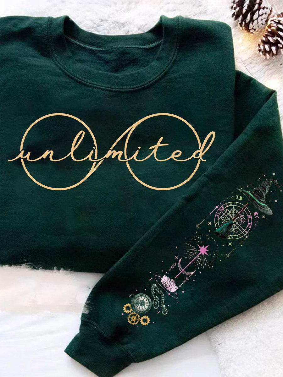 Women's Movie-Inspired Glasses Print Sweatshirt