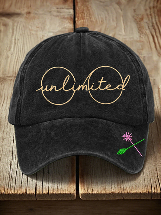 Unisex Glasses Embroidered Washed Hat