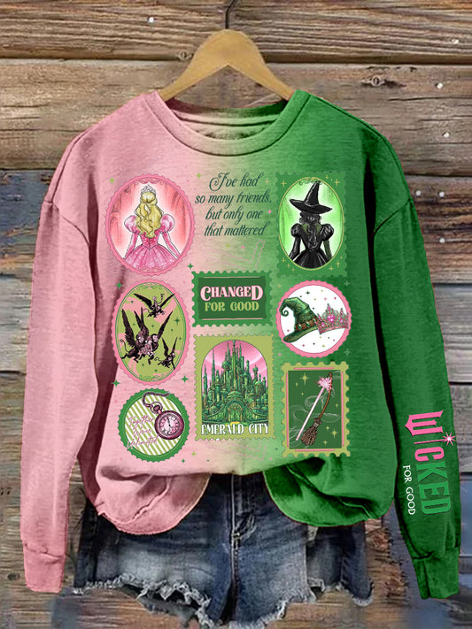 Women's Movie-Inspired Art Print Contrast Sweatshirt