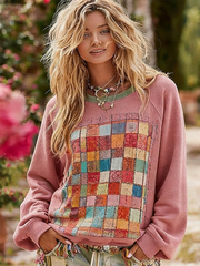 Women's Bohemian floral print Regular Sweatshirt