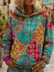 Women's Bohemian Boho Floral Art Printed Hoodie