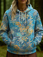 Women's Bohemian Boho Floral Art Printed Hoodie