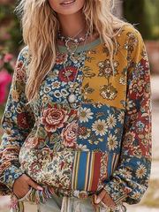 Women's Bohemian floral print Regular Sweatshirt