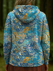 Women's Bohemian Boho Floral Art Printed Hoodie