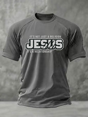Men's JESUS print short sleeve t-shirt